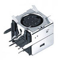 Mini Din Connector, 8 Position, with 4 Point Spring Ground, Straight Grounding Tabs, Snap Fit Terminal Tab