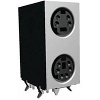 Mini Din Connector, Stacked, Fully Shielded 4/6, Black Insulator