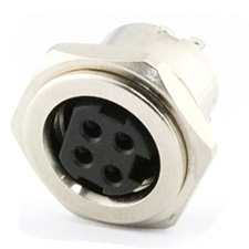 Panel Mount Power Mini Din, 4 Position, Rear Screw Mount