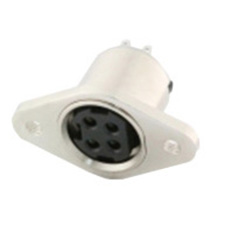 Panel Mount Power Mini Din, 4 Position, Shielded, Flush Mounting with M2 x 0.45 Threaded Mounting Holes