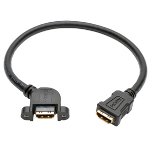 HDMI Dual F/F With 45 Degree Cable Exit Direct Screw Panel Mount Cable