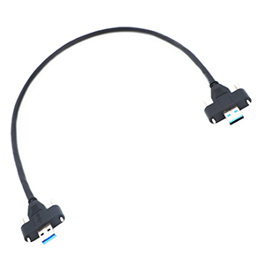 USB 2.0 to USB 3.0 Direct Screw Panel Mount Cable