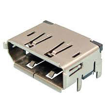 Display Port Connector, 20 Position, Right Angle, Thru Hole