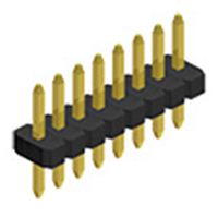 Unshrouded Male Header, 1.27mm Pitch, Through Hole, 1.27mm Row to Row, Single Row, Vertical, 0.46mm Sq. Post