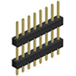 Unshrouded Male Header, 2.54mm Pitch, Vertical, Double Insulator with Retention Tail