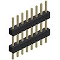 Unshrouded Male Header, 2.00mm Pitch, Through Hole, Single Row, Vertical, Double Insulator