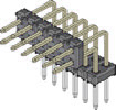 Unshrouded Header, 2.00mm Pitch, Right Angle, Double Insulator, 3.80mm Mating Length, 2.80mm Solder Tail