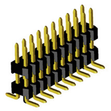 Unshrouded Male Header, 1.27mm Pitch, Through Hole, Double Row, Double Insulator, Surface Mount with Post