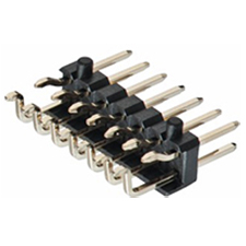 Unshrouded Male Header, 2.54mm Pitch, Surface Mount, Right Angle, with Mounting Post