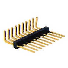 Unshrouded Male Header, 1.27mm Pitch, Through Hole, Single Row, Right Angle, 0.40mm Sq. Post; 0.46mm Sq. Post