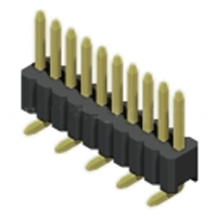 Unshrouded Male Header, 1.27mm Pitch, Surface Mount, Vertical, Single Row, 0.40mm Sq. Post
