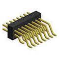 Unshrouded Male Header, 1.27mm Pitch, Surface Mount, Double Row, Right Angle, With and Without Alignment Peg
