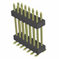 Unshrouded Male Header, 1.27mm Pitch, Double Row, Double Insulator, Surface Mount