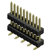Unshrouded Male Header, 1.27mm Pitch, Surface Mount, Vertical, Single Row, Double Insulator, Reverse Orientation
