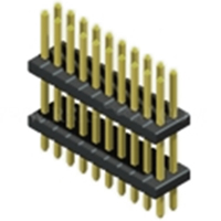 Unshrouded Male Header, 0.8mm x 1.2mm, Straight Dual Row 02-100 Contacts, Double Plastic Base