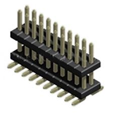 Unshrouded Male Header, 0.8mm x 1.2mm, SMT Dual Row 02-100 Contacts, Double Plastic Base