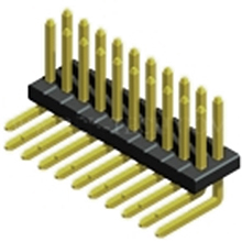 Unshrouded Male Header, 0.8mm x 1.2mm, Dual Row, 02-100 Contacts, Single Insulator, Right Angle