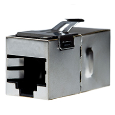 Modular Coupler Jack, Shielded, Panel Mount, CAT 6A, Standard Orientation