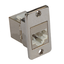 CAT 6 Inline Coupler, Mini Body, Shielded, Reverse Orientation