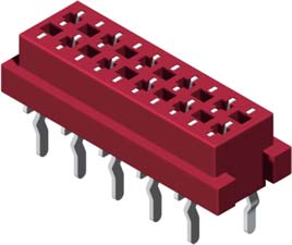 Micro-Match Miniature Connector, Receptical, Top Entry Type, Thru Hole, Without Lock