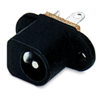 DC Power Jack, Bottom Screw Vertical Mount, Enclosed Pin, 2.0, 2.5mm Pin Diameter