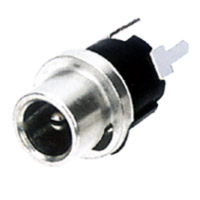 DC Power Jack, Straight, PC Mount, All Metal, w/Out Threads, 2.0, 2.5mm Pin Diameter