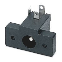 DC Power Jack, Panel Screw Right Angle Mount, Wide Body, 2.0, 2.5mm Pin Diameter