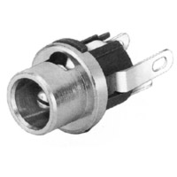 DC Power Jack, Straight, Panel Mount, All Metal, w/Out Threads, 2.0, 2.5mm Pin Diameter