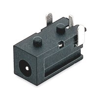 DC Power Jack, Right Angle, Thru Hole, Solder Tail, 0.6mm Pin Diameter
