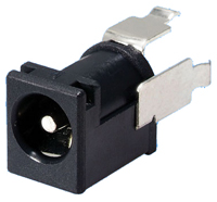 DC Power Jack, Right Angle, Surface Mount, 8.0mm Offset Body, 1.65mm Pin Diameter, Thru Hole