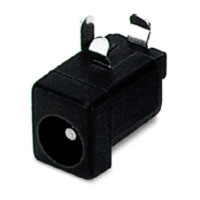 DC Power Jack, Right Angle, Thru Hole, Retention PC Tail, 2.0 , 2.5mm Pin Diameter