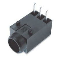 DC Power Jack, Right Angle, Thru Hole, Offset Body, Solder Tail, 1.0 , 1.3mm Pin Diameter