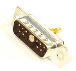 Combo Power + Signal D-Sub Connector, Solder Wire Attached, Female Signal, Female Power Contact