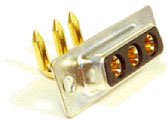 Combo Power + Signal D-Sub Connector, Right Angle, Female Signal, Female Power Contact