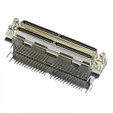 VHDCI Receptacle, Stacked, Right Angle, 136 Pin