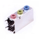 Stereo, Earphone, Audio Jack, 3.5mm, Fully Shielded, Stacked (3) High, Pantone Colors (284C, 577C, 701C)