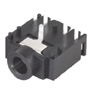 Stereo Jack 3.5 mm;14 mm (L) x 12 mm (W) x 5 mm (H); Black , All Plastic Bushing