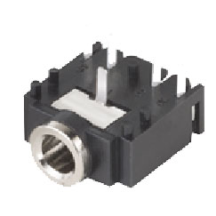 Stereo Jack 3.5 mm ;14 mm (L) x 12 mm (W) x 5 mm (H); All Metal,Bushing ; Black Color Body