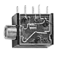 Stereo Jack 3.5mm, 12.3mm High, 8.1mm Wide,  All Metal Bushing  w/ M6.0-0.5 Threads; Transparent Cover