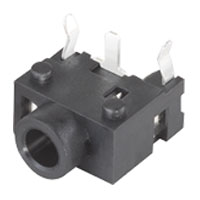 Stereo, Earphone, Audio Jack, 3.5mm, Thru Hole, Body Width (11.0mm), Very Short Body (10mm), All Plastic, Kink Legs