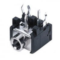 Stereo Jack 3.5 mm; Threaded Bushing;Black Insulator