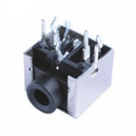 Stereo, Earphone, Audio Jack, 3.5mm, Shielded, 11.0mm Height, Kinked Tab, Pantone / Black Color