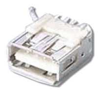 Right Angle, Single Port, 4 Position, Surface Mount, with Thru Hole Retention Solder Leg