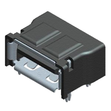 USB, Short Body, Right Angle, Thru Hole, Std. Orientation, With 4 PCB Mounting Legs, With External Cover