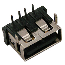 USB Type A, Right Angle, Short Body, Thru Hole, 10.00mm; 2 Boarlocks