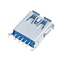 USB 3.0 Connector, A Type, Female, 9 Position, Vertical Thru Hole