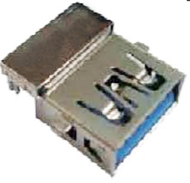 USB 3.0 Connector, A Type,  Female, 9 Position, Thru Hole Reverse Mount Type 1, Halogen Free