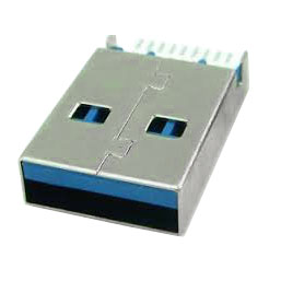 USB 3.0 Connector, Male Plug, 9 Position, Right Angle, Surface Mount, 3.2mm Offset, With Mounting Peg