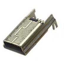 Mini USB Plug, Male, 5 Pin, Surface Mount, Fork Type Board Lock