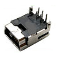 Mini USB, 5 Position, Right Angle Female, Thru Hole PC Tail for 1.4~1.6mm PCB , 7.8 x 9.0 Profile, Rear PCB Tab
